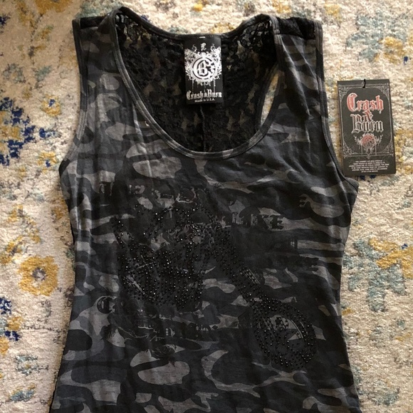 Crash & Burn Tops - Crash and Burn Motorcycle Tee